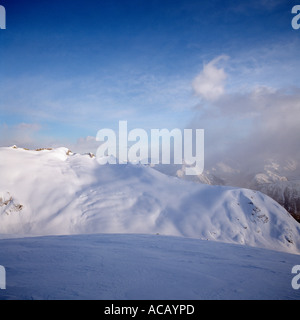 Blick südwestlich von Ashlu Elaho Teilen in den frühen Abendstunden Coast Mountains British Columbia BC Kanada Stockfoto