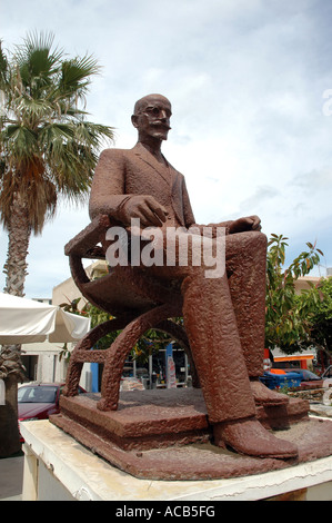 Griechische Politiker Eleftherios Venizelos Statue in Kissamos Stadt, griechische Insel Kreta Stockfoto