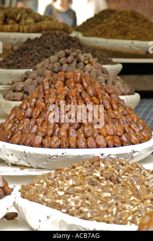 Termine-Früchte in Medina von Fes Marokko Stockfoto