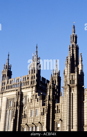 Marischal College in Aberdeen Detail grämte, Multi pinnacled Fassade, Architektur, Gebäude, Museum, Granitstein, Schottland, Stockfoto