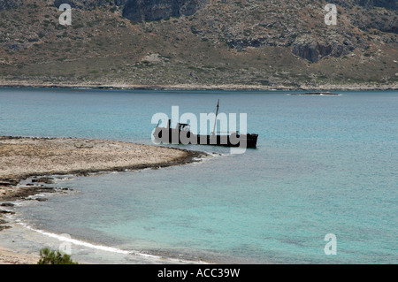 Altes Schiffswrack in der Nähe von kleinen Insel Gramvousa in der Nähe von Kreta, Griechenland Stockfoto