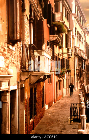 Straße am Canal grande in Venedig Italien Stockfoto