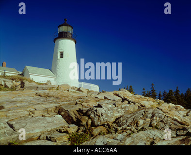 Leuchtturm Pemaquid Head Light Pemaquid Point Bristol Maine USA Stockfoto