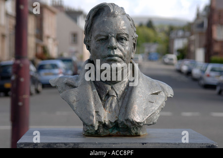 Büste von John Logie Baird Erfinder des Fernsehens am Strand von Helensburgh in Schottland Stockfoto