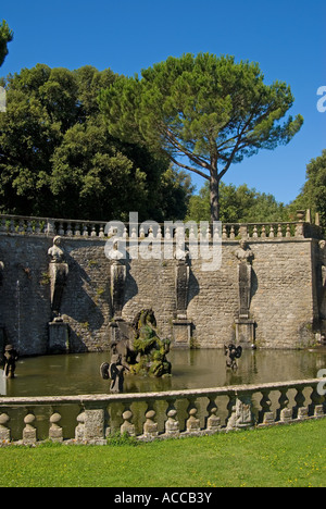 Bagnaia, Lazio, Italien. Villa Lante. Fontana di Pegaso (Pegasus-Brunnen) Stockfoto