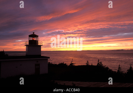 lange Eddy Point Leuchtturm an der Bay Of Fundy Stockfoto