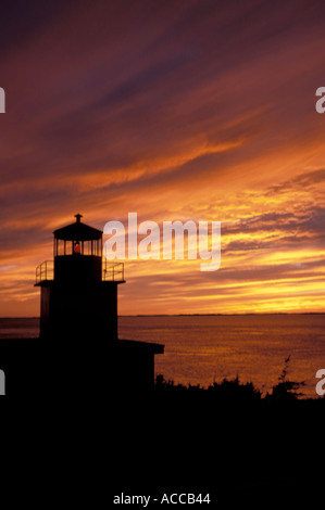 lange Eddy Point Leuchtturm an der Bay Of Fundy Stockfoto