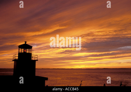 lange Eddy Point Leuchtturm an der Bay Of Fundy Stockfoto