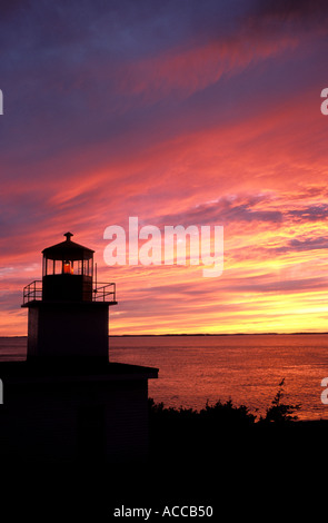 lange Eddy Point Leuchtturm an der Bay Of Fundy Stockfoto