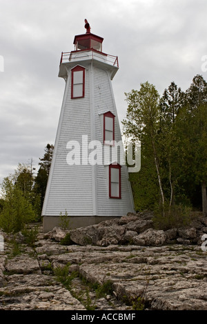 Große Wanne Leuchtturm auf Huron-See, Ontario Kanada. Stockfoto