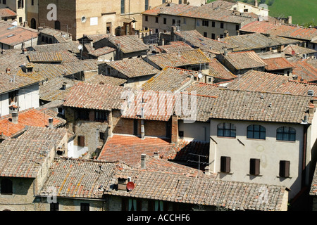 Blick von der Dachterrasse Toskana Italien Stockfoto
