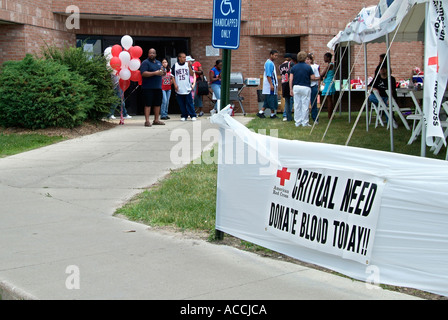 Amerikanische Rote Kreuz führt Blut Spendenaktion Stockfoto