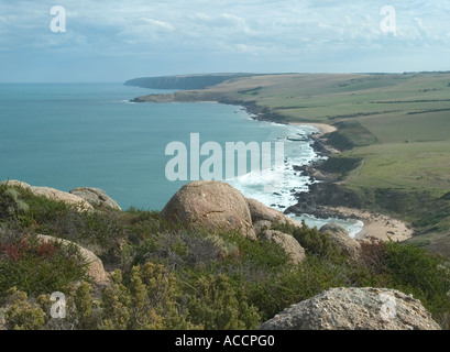 Ansicht Süd West von Rosetta Kopf, Encounter Bay, Victor Harbor, Fleurieu Peninsula, South Australia, Stockfoto