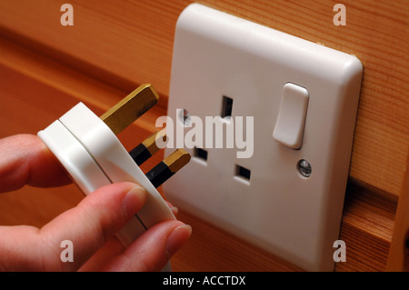 Stecker und Buchse, 3-Pin-Stecker Stockfoto