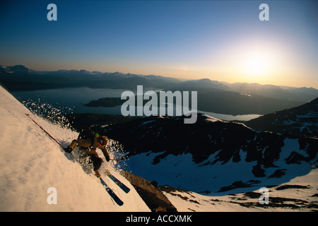 Skifahren in Norwegen. Stockfoto