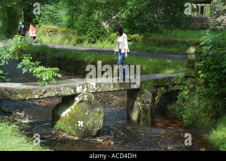 Wycoller Brücke, Lancashire Stockfoto