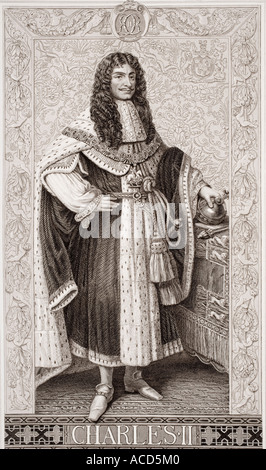 Karl II., alias Der fröhliche Monarch, 1630 - 1685. Stockfoto