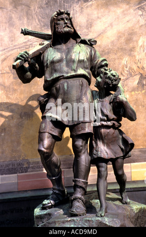 Schweiz Altdorf Wilhelm sagen Statue und Sohn Schweiz Schweizer Geschichte Stadt Altstadt Stockfoto