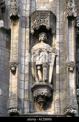 Statue am Rathaus in der Stadt Middelburg Holland Niederlande Europas Stockfoto