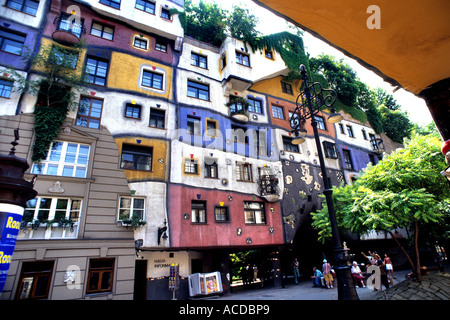 Wien Österreich österreichische Friedensreich Hundertwasser-Haus Stockfoto