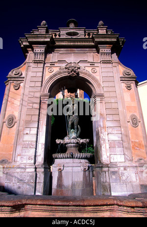 Neptun, Neptunbrunnen, Fuente Neptuno, Stadt Santiago de Querétaro, Queretaro, Mexiko Stockfoto