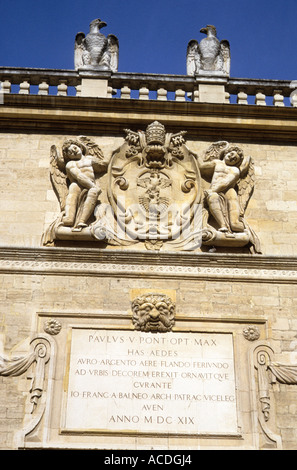 Place du Palais de Papes Avignon Frankreich Architektur Detail Stockfoto