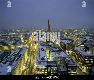 Geographie/Reisen, Deutschland, Hamburg, Blick auf die Stadt/Stadtansichten, Blick auf die Stadt, Moenckebergstrasse, St. Jacobi Kirche, Winter, Nachtaufnahme, Additional-Rights - Clearance-Info - Not-Available Stockfoto