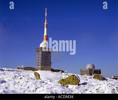 Geographie/Reisen, Deutschland, Sachsen Anhalt, Landschaften, Nationalpark Harz, den Brocken, Winter, Wetterstation, Additional-Rights - Clearance-Info - Not-Available Stockfoto