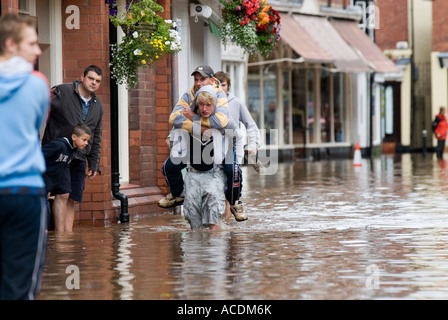 Überschwemmungen in Tenbury Wells Juni 2007 Stockfoto