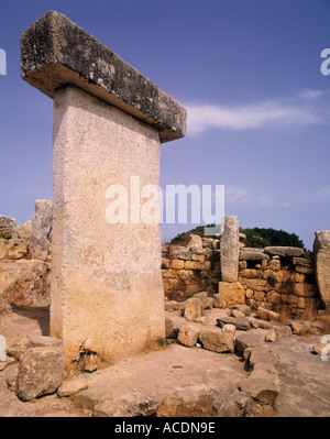 Torralba Menorca Balearen Spanien Taula an archäologische Stätte Stockfoto