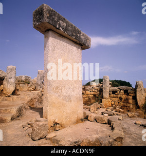 Torralba Menorca Balearen Spanien Taula an archäologische Stätte Stockfoto