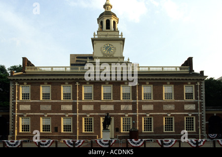 Die Unabhängigkeitserklärung und die Verfassung der Vereinigten Staaten von Amerika wurden in Independence Hall unterzeichnet. Stockfoto