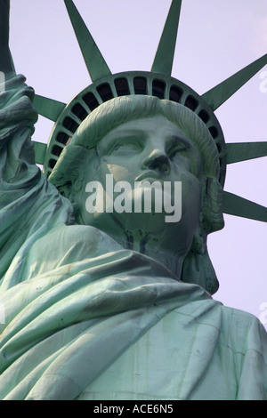 Nahaufnahme von der Freiheitsstatue auf Liberty Island im New Yorker Hafen Vereinigte Staaten von Amerika Stockfoto