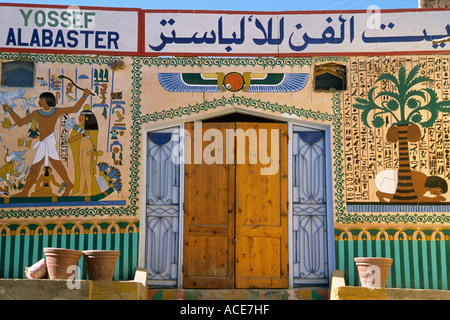 Ägypten-Luxor-Theben-Anlegestelle Dorfladen alabaster Stockfoto