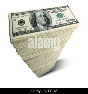 Stapel von 100 US-Dollar-Scheine Stockfoto