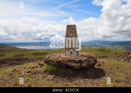 West Lomond Gipfel in Richtung Loch Leven in Fife Schottland Stockfoto