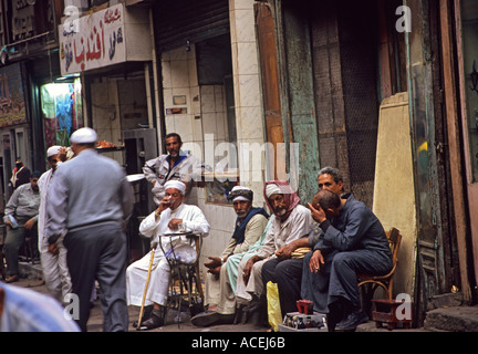 Straßenszene in E Khan Khalili Markt in Kairo Ägypten Stockfoto