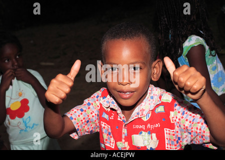 afroamerikanischen Kind, Palenque de San Basilio, Bolivar, Kolumbien, Südamerika, Karibik Stockfoto