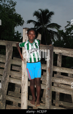 afroamerikanischen Kind, Palenque de San Basilio, Bolivar, Kolumbien, Südamerika, Karibik Stockfoto