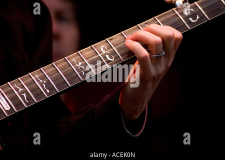 Alison Brown American folk Musiker und Banjo-Spieler live auf der Bühne Stockfoto