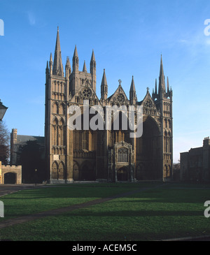 Peterborough Kathedrale stammt aus dem 1118 gebaut von lokalen Barnack Stein West Front Cambridgeshire Stockfoto