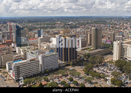 Zentralen Nairobi von oben KICC, Geschäfts- und Einkaufszentren. Stockfoto