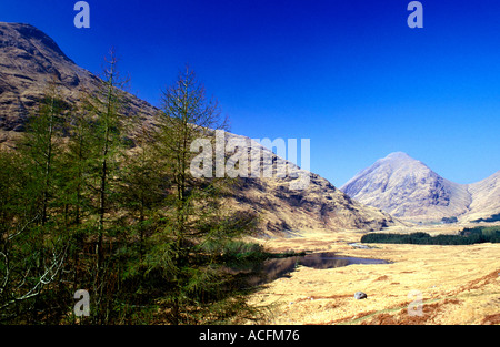 Glen Etive schottischen Highlands in leuchtenden Frühlingsfarben Stockfoto