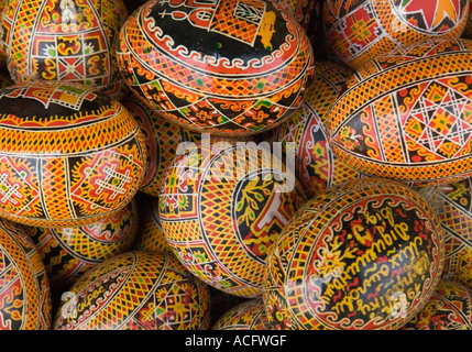 Ukrainische handbemalte Ostereier Stockfoto