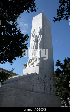 Das Denkmal für die Helden der Unabhängigkeit von Texas, Statue Alamo Plaza Texas USA Stockfoto