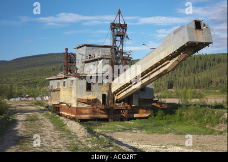 Pedro Dredge am Taylor Highway zwischen Tok und der Grenze zu Alaska-Yukon Stockfoto