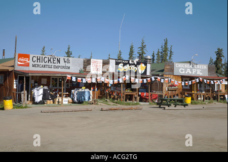 Die Innenstadt von Huhn Alaska auf den Taylor Highway zwischen Tok und der Alaska-Yukon-Grenze westlich von Dawson City Stockfoto