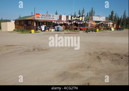 Die Innenstadt von Huhn Alaska auf den Taylor Highway zwischen Tok und der Alaska-Yukon-Grenze westlich von Dawson City Stockfoto