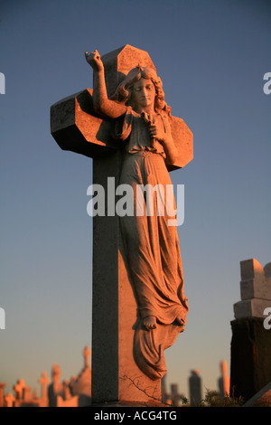 Eine steinerne Engel Grabstein auf dem Waverley Cemetery Sydney Australia Stockfoto