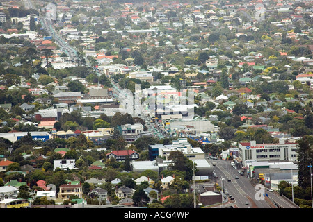 Dominion Road angesehen vom Skytower Auckland Nordinsel Neuseeland Stockfoto